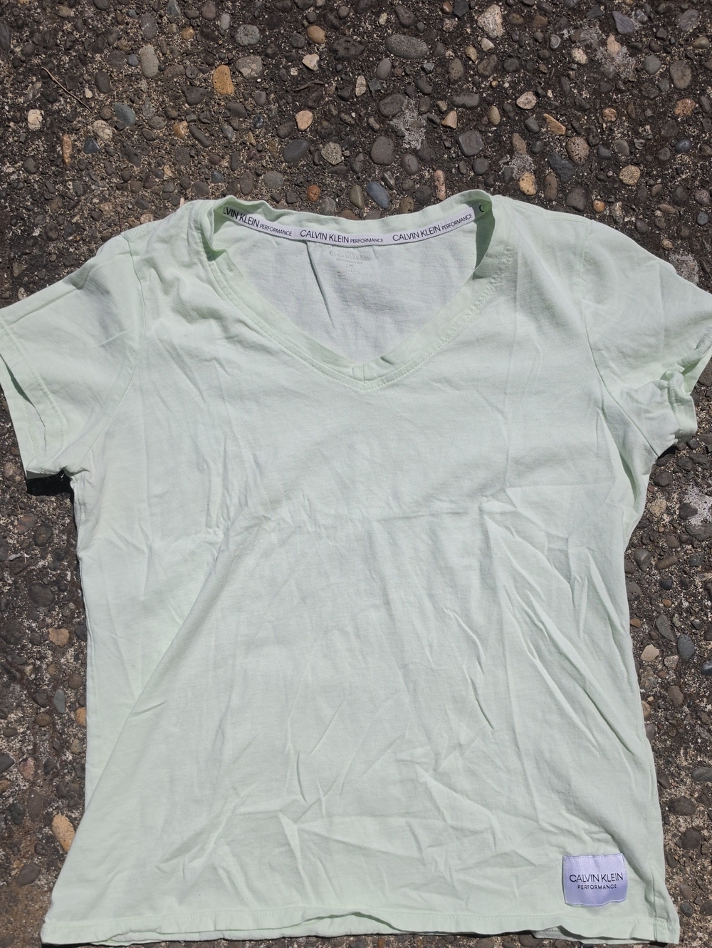 Calvin Klein Light Mint V-Neck Short Sleeve Tee